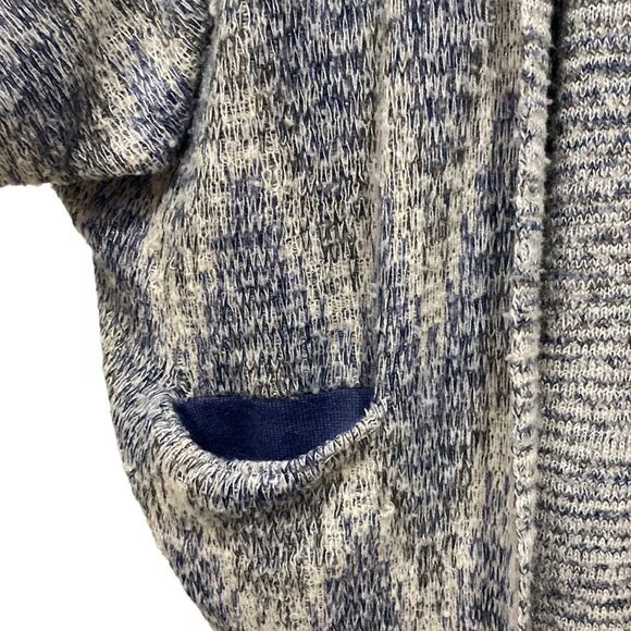 Lucky Brand wool blend blue/white/gray cardigan with metallic threads - Picture 3 of 7